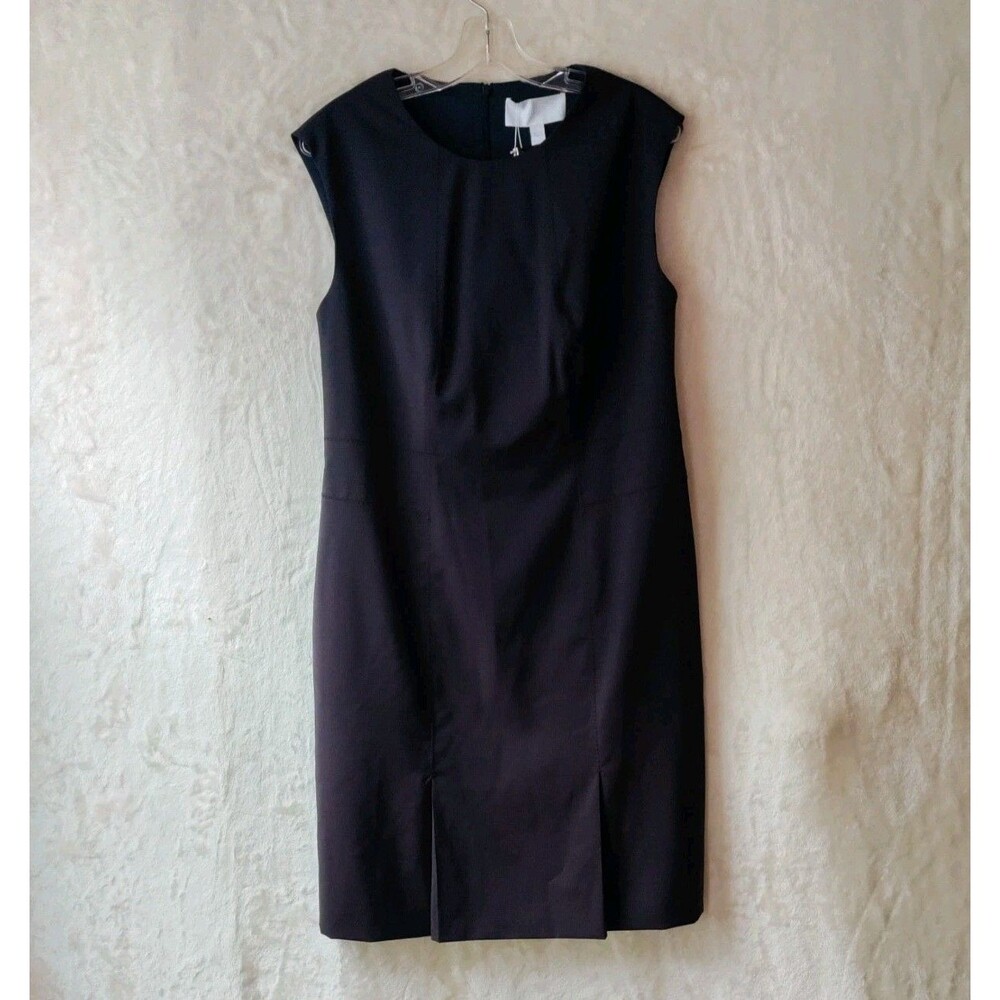 Hugo Boss Delilia Virgin Wool Sleeveless Pencil Dress Lined Brown Women's Sz 10